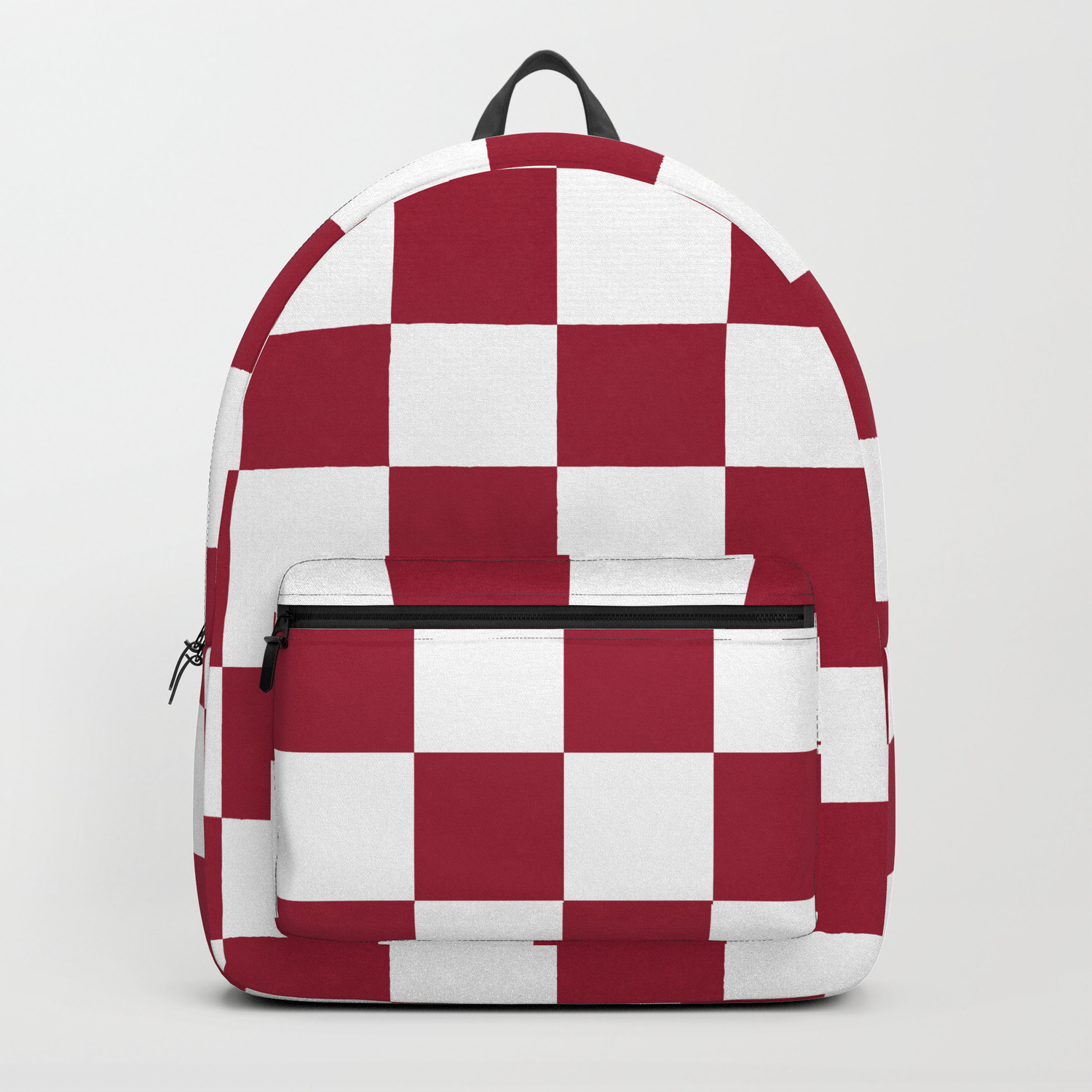 red checkered backpack