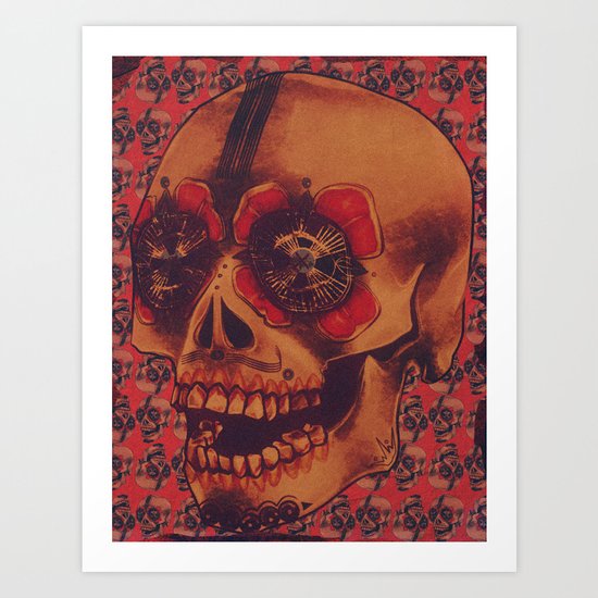 Skulled Art Print