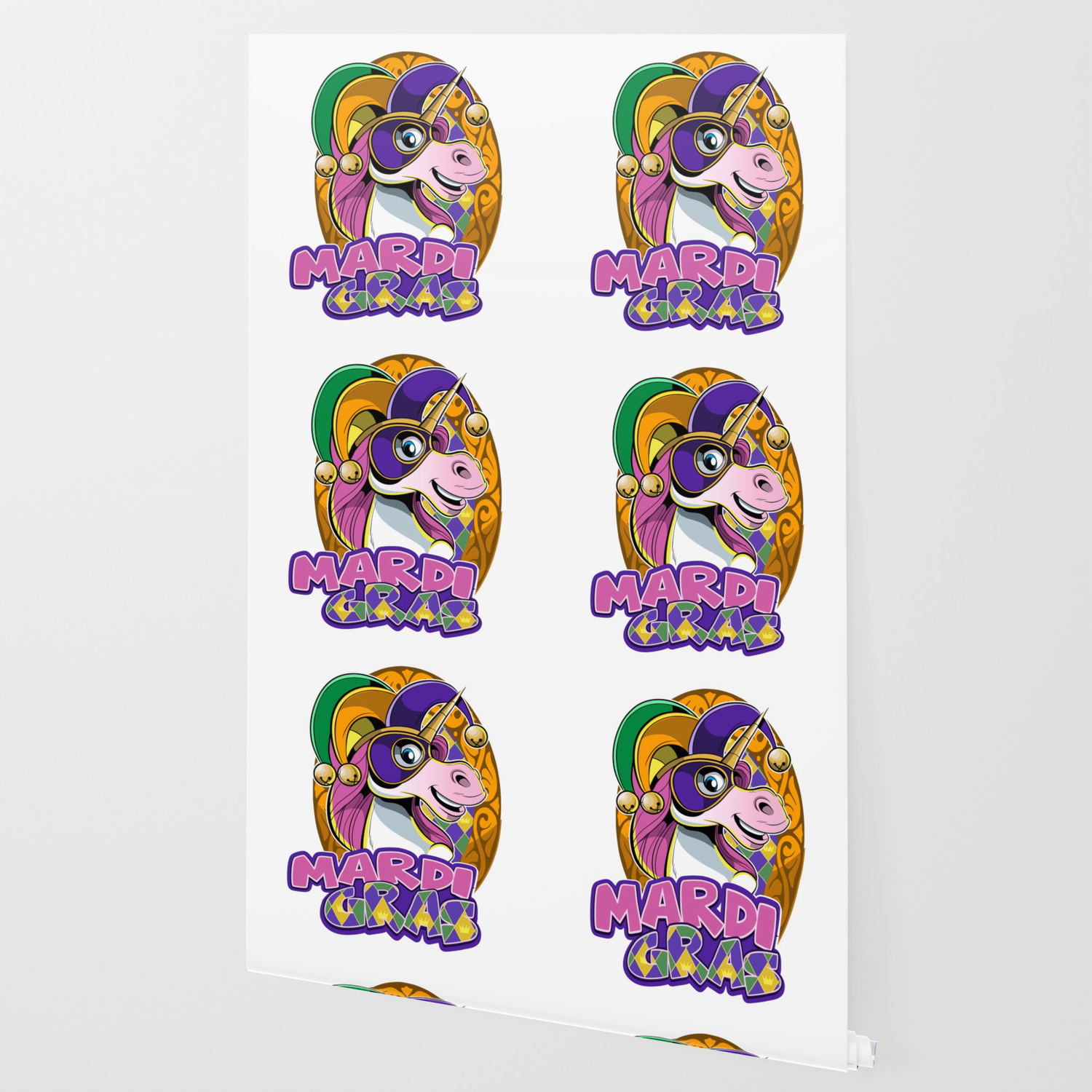 mardi gras sweet unicorn with cute mask wallpaper by anziehend society6 society6