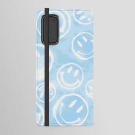 Blue Tie-Dye Smileys Android Wallet Case
