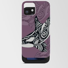 Orca Killer Whale Tribal Tattoo Ink Mauve Black Art  iPhone Card Case
