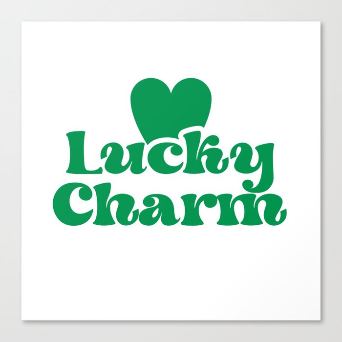 Lucky charm clover heart Canvas Print
