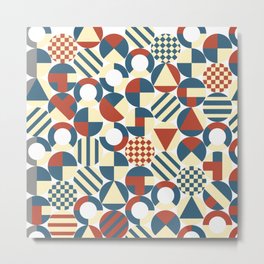 Red and Blue Pattern Metal Print