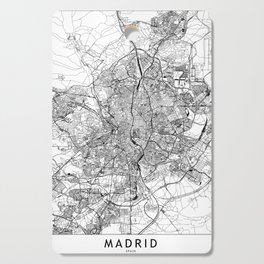 Madrid White Map Cutting Board