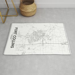 Minimal City Maps - Map Of Fort Collins, Colorado, United States Rug