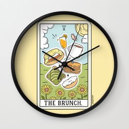 Brunch Reading Wall Clock | Breakfast, Bagel, Coffee, Eggsbenedict, Spring, Tarot, Avocado, Mimosa, Brunch, Curated 