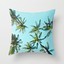 Kāma'ole Beach Palms Throw Pillow
