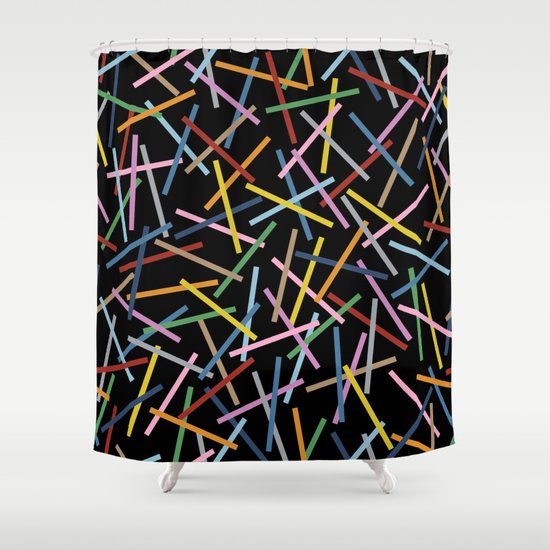 Kerplunk Black Shower Curtain