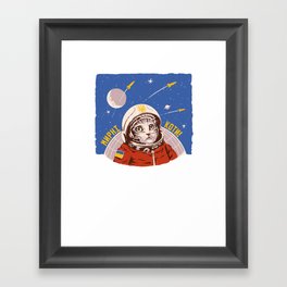 Ukrainian Space Cat Framed Art Print