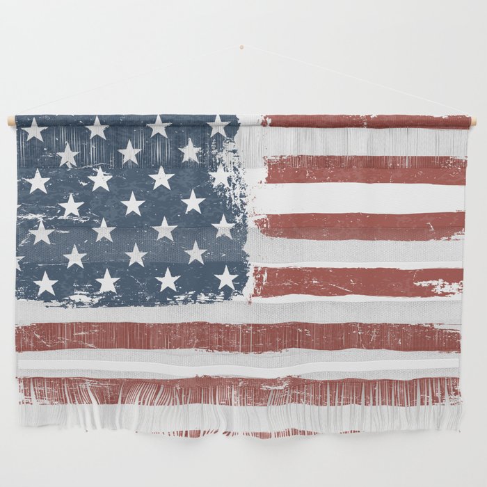 American Flag Grunge Background. Raster version. Horizontal orientation. Wall Hanging
