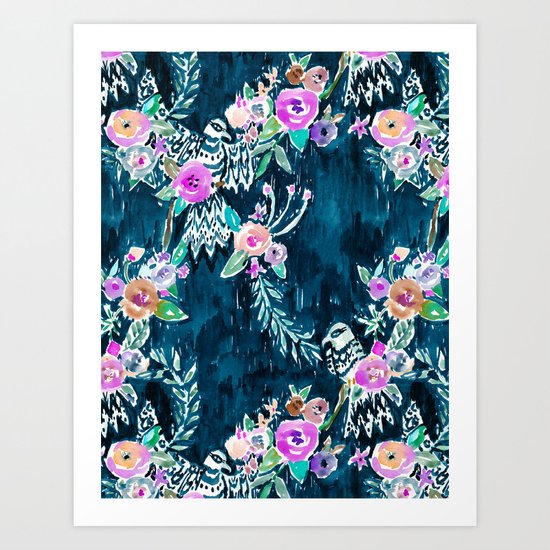BIRD OF HEY - INDIGO Art Print