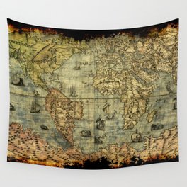 Vintage Old World Map Wall Tapestry