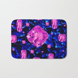 PINK SAPPHIRE GEM SPRINKLES ON BLUE  BIRTHSTONE ART Bath Mat | Colored Pencil, Pinkcolor, Septembergifts, Sapphires, Gems, Pink, Drawing, Blueart, Acrylic, Septemberbirths 