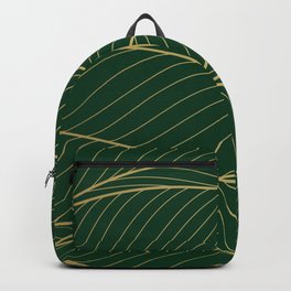 Green emerald with gold lines Backpack | Luxury, Artwork, Handdrawn, Lines, Modern, Green, Beautiful, Illustration, Waves, Emerald 