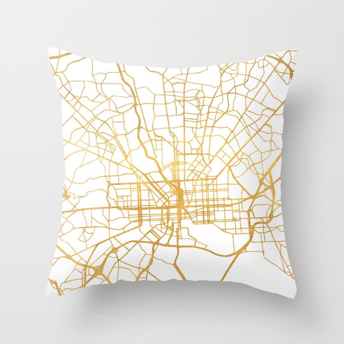 BALTIMORE MARYLAND CITY STREET MAP ART Throw Pillow
