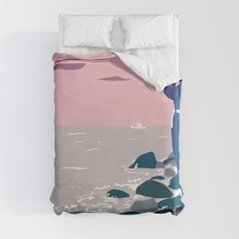 Woman by the sea Duvet Cover