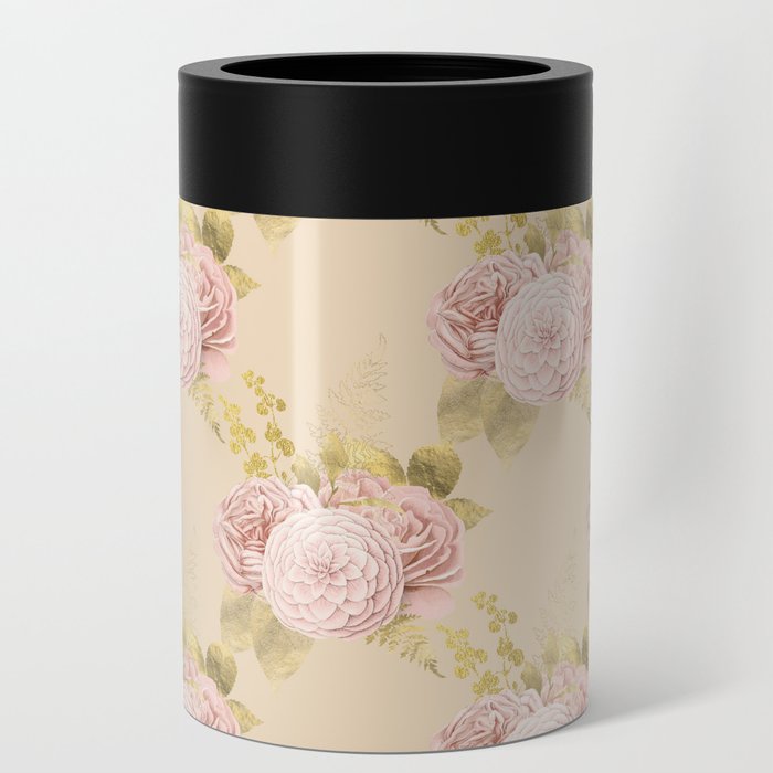 Pink Floral Bouquet Pattern Can Cooler
