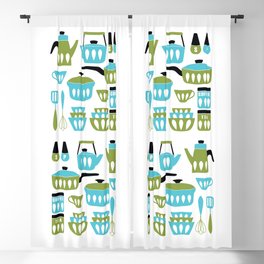 My Midcentury Modern Kitchen In Aqua And Avocado Blackout Curtain