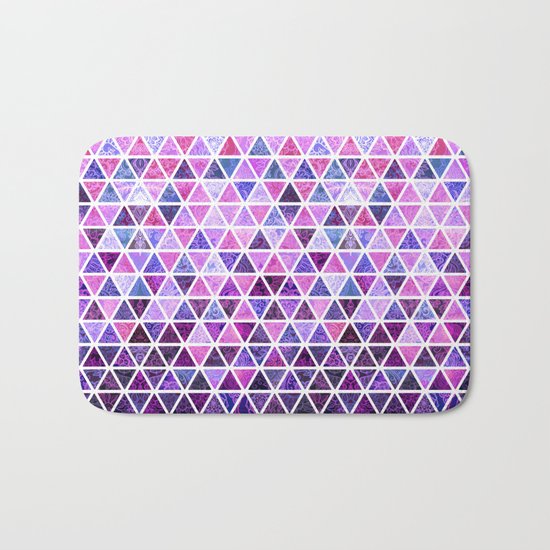 Berry Purples - Triangle Patchwork Pattern Bath Mat