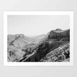 Lost in the mountains | Gran Canaria | Spain | Black and white | Travel photography Art Print