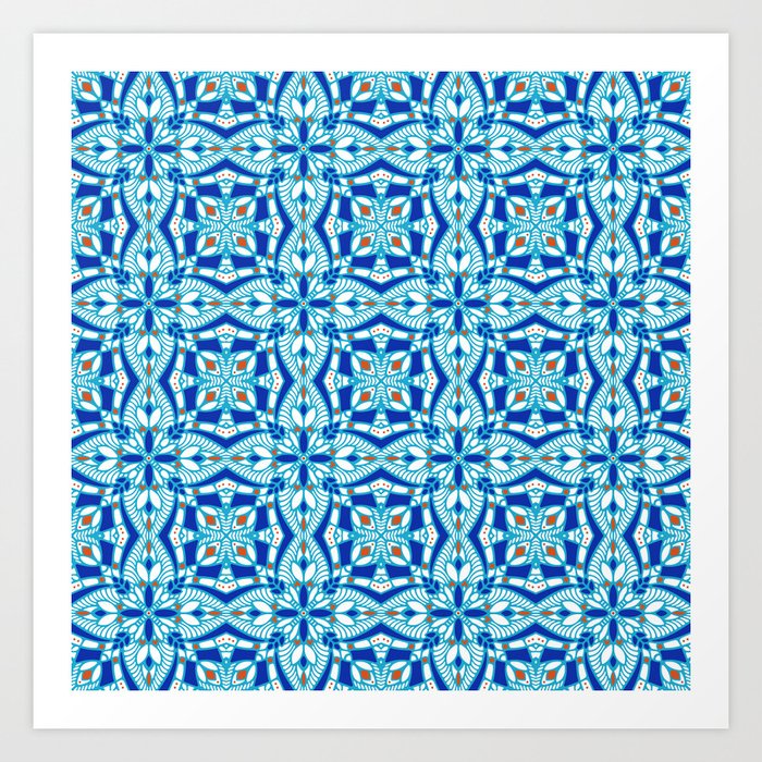 Mediterranean blue tiles Art Print