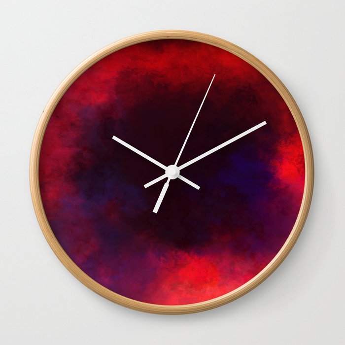 Bright hot red and black center Wall Clock