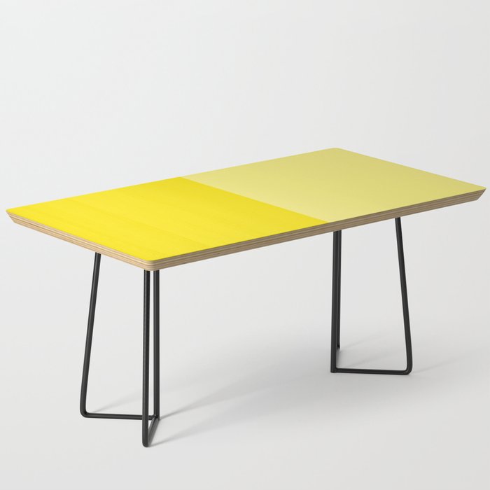 Bright Yellow Two Monotone Color Block Coffee Table