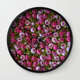 Pink Roses Wall Clock
