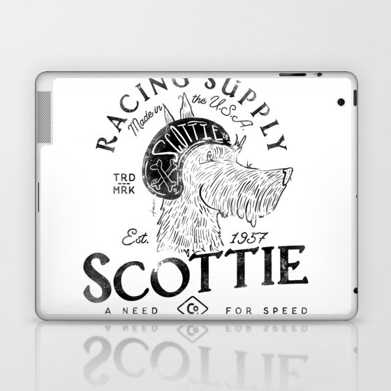 Scottie scottish terrier dog art artwork racing racer team  Laptop & iPad Skin