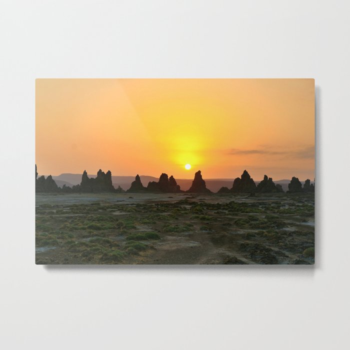 Sunrise in Lac Abbe Djibouti Ethiopia border Metal Print