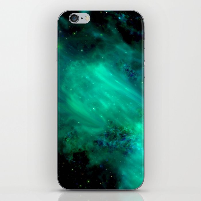 Teal Blue Indigo Sky, Stars, Space, Universe, Photography iPhone Skin