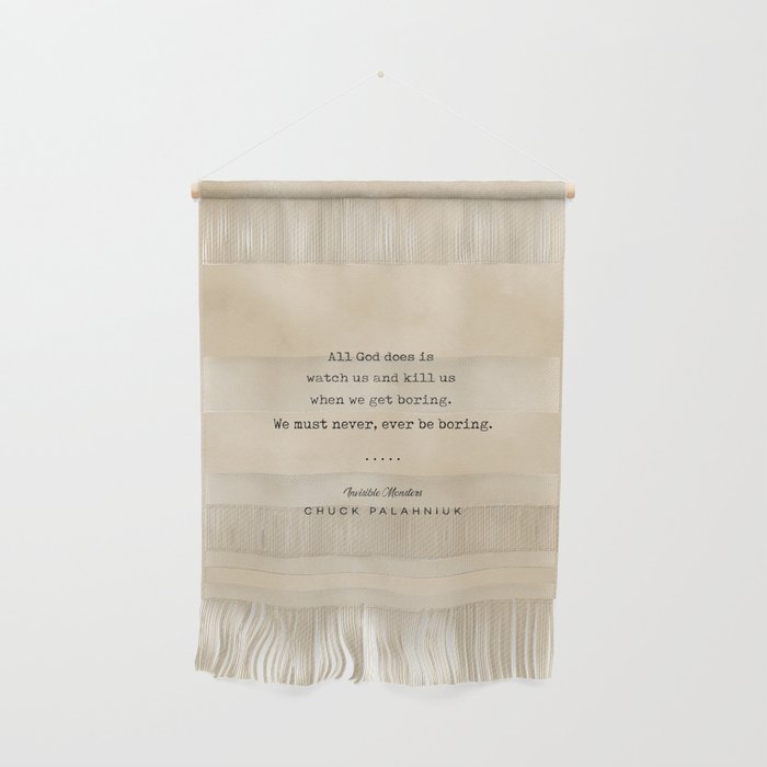 Chuck Palahniuk Quote 04 - Typewriter Quote on Old Paper - Minimalist Literary Print Wall Hanging