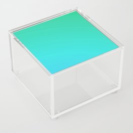 Modern Abstract Neon Teal Turquoise Gradient Acrylic Box