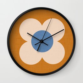 Retro Blossom - tangerine blue Wall Clock