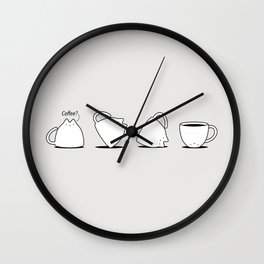 Coffee Cat 3: Coffee? Wall Clock