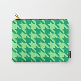 Hounds tooth pattern. Jade and Pale Green print of houndstooth. Carry-All Pouch
