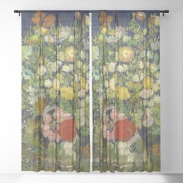 Vincent van Gogh "Bouquet of Flowers in a Vase" Sheer Curtain