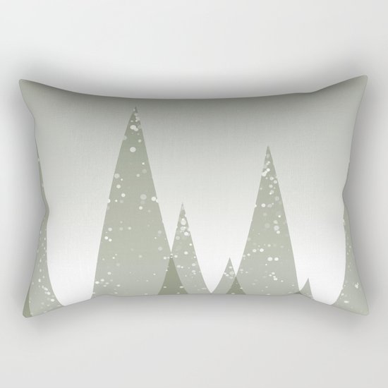 Green Abstract Forest Rectangular Pillow