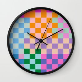 Checkerboard Collage Wall Clock