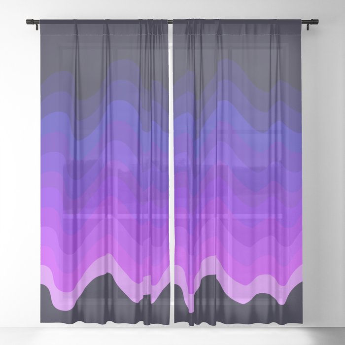 Ultraviolet Retro Ripple Sheer Curtain