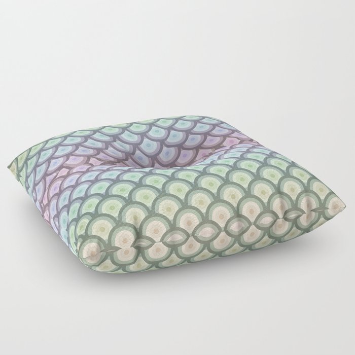 Fish scale pattern with gradient color Floor Pillow