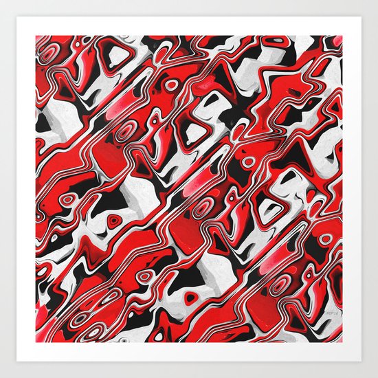Red White And Black Abstract Art Print By Perkinsdesigns Society6