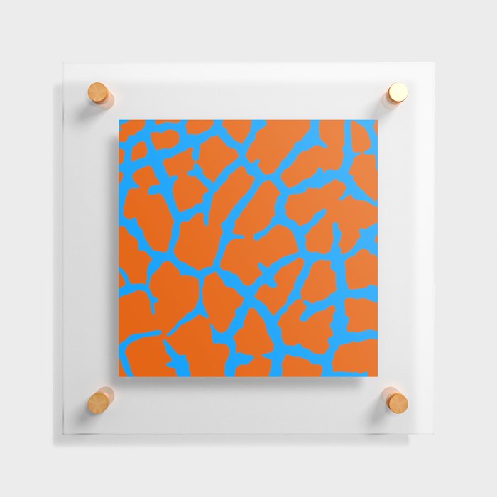 Giraffe Print Orange Cyan Floating Acrylic Print