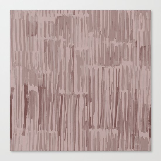 Simply Bamboo Brushstroke Red Earth on Clay Pink Canvas Print