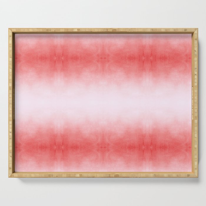 Watercolor Blush Pink Ombré Shibori Serving Tray