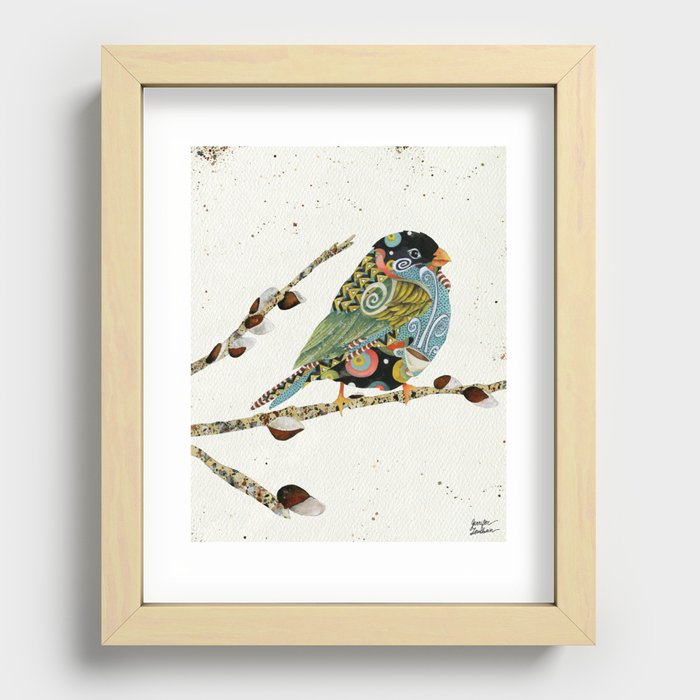 Cafe Swirly Bird 4 Recessed Framed Print