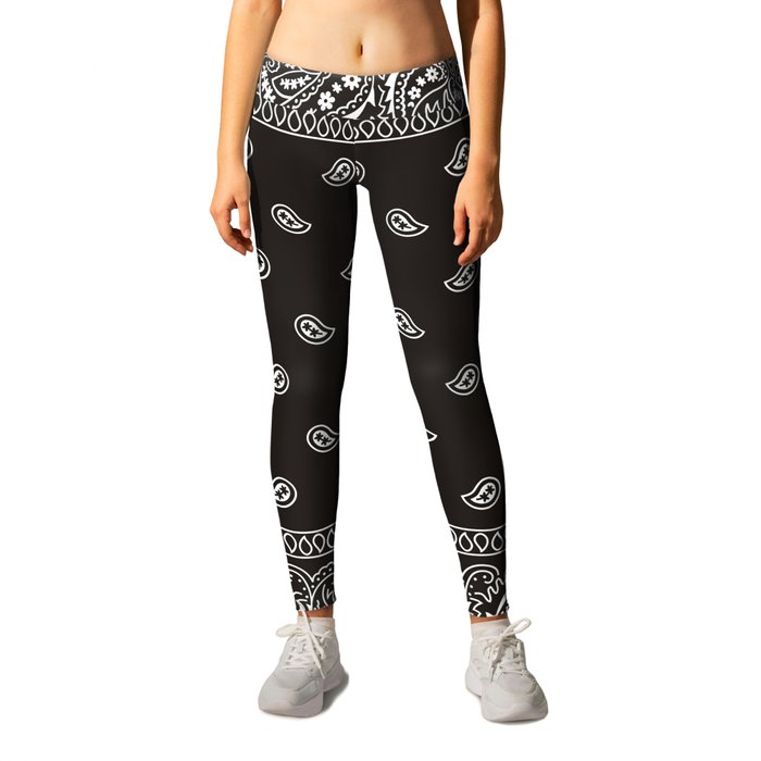 Women's Red Paisley Bandana High-waisted Yoga Leggings