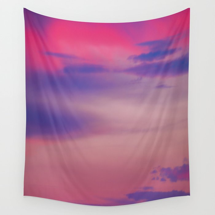 A path of colorfields in pink and lilac clouds Wall Tapestry