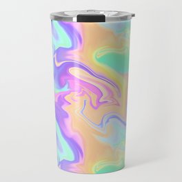 Colorful Iridescent Swirls Pattern Travel Mug