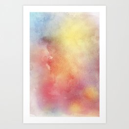 Happy Summer Painted Surface Colorful Watercolor Art Print